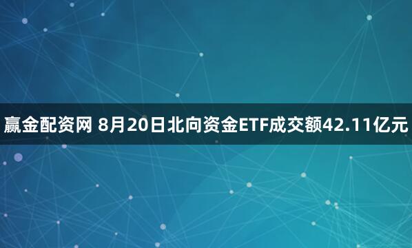赢金配资网 8月20日北向资金ETF成交额42.11亿元