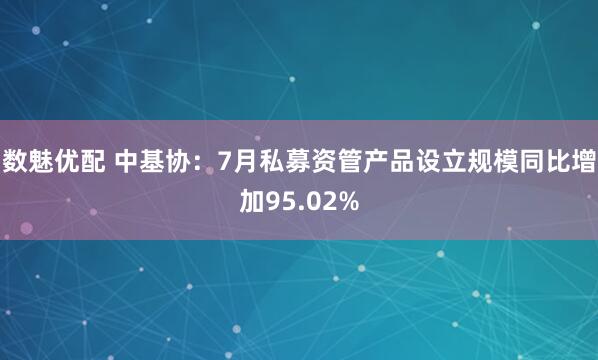 数魅优配 中基协：7月私募资管产品设立规模同比增加95.02%